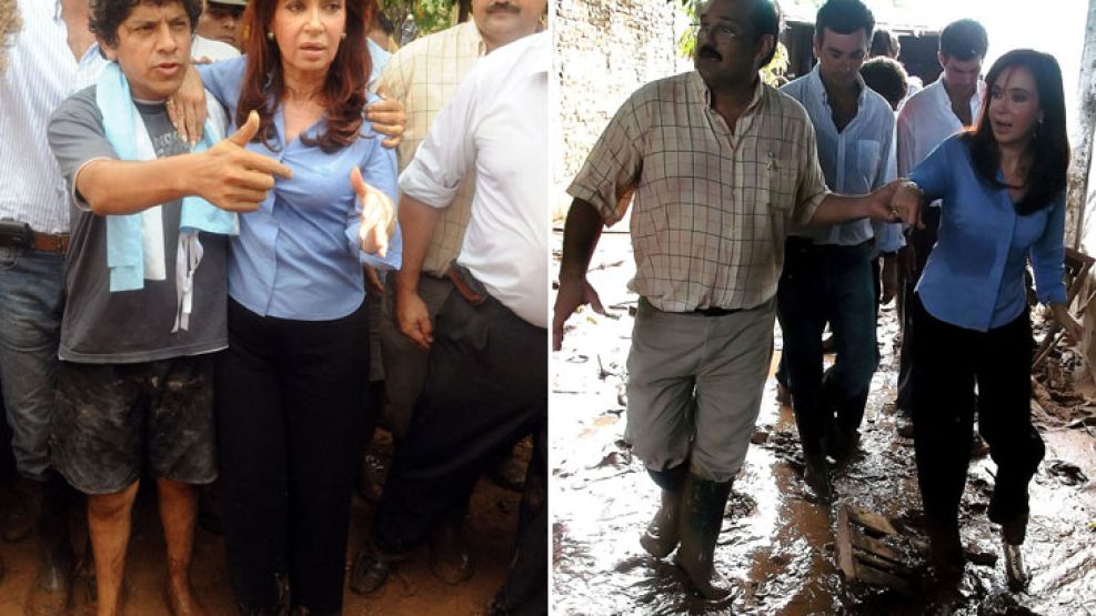 En 2009, Cristina visitó a los inundados de Tartagal meses antes de las elecciones legislativas.