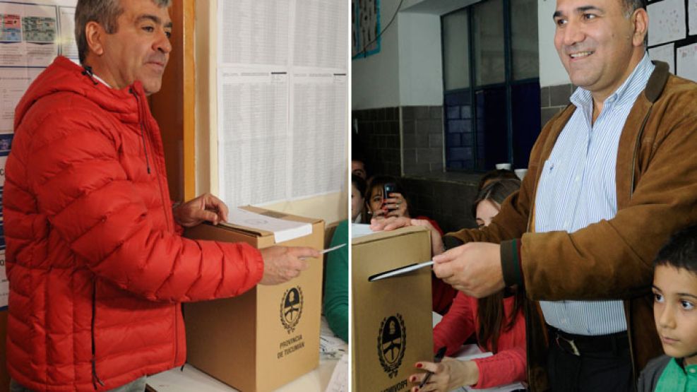 Izq.: El candidato por Acuerdo Para el Bicentenario, José Cano. Derecha: El candidato oficialista, Juan Manzur.