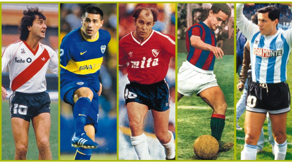 Por siempre idolos. Alonso, Riquelme, Bochini, Sanfilippo y Rubén Paz, símbolos de todos los tiempos y jugadores indispensables en cada uno de los clásicos que disputaron. 