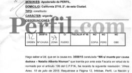 Fein solicitó los registros de las conexiones de la PC de Nisman al sitio Perfil.com