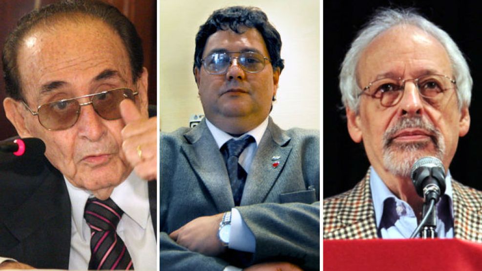 Izq.: El ministro de la Corte, Carlos Fayt. Medio: el abogado Jorge Rizzo. Derecha: el periodista Horacio Verbitsky.