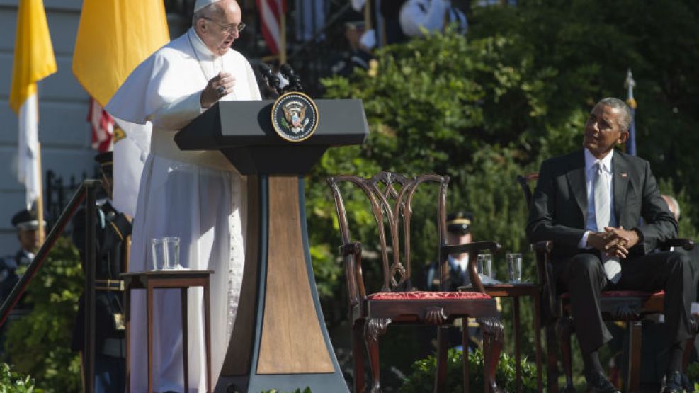 El Papa Francisco habló en la Casa Blanca junto a Barack Obama.