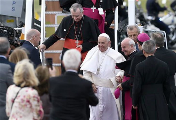 El Papa llegando a Filadeldia