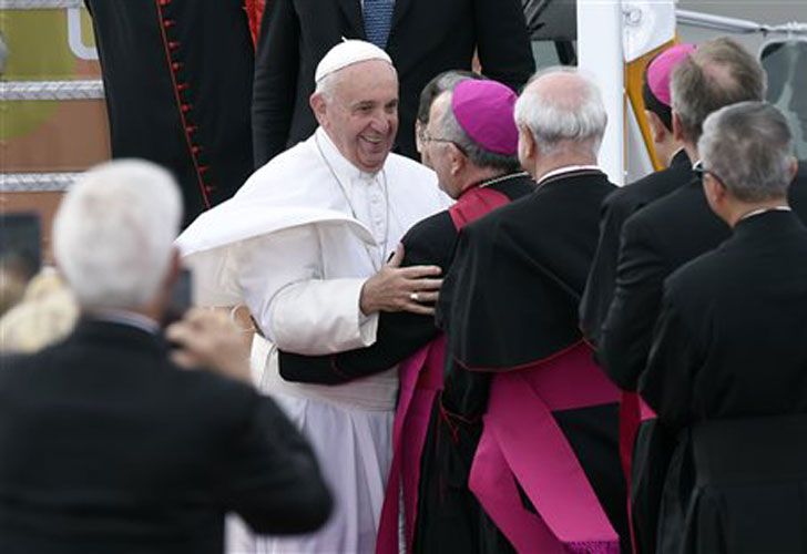 El Papa llegando a Filadeldia