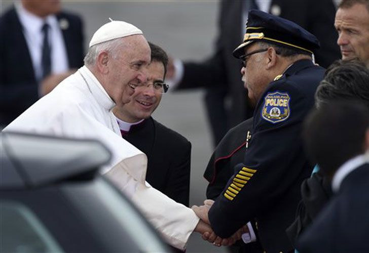 El Papa llegando a Filadeldia