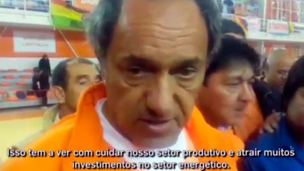Scioli fue entrevistado por la tv de Brasil.