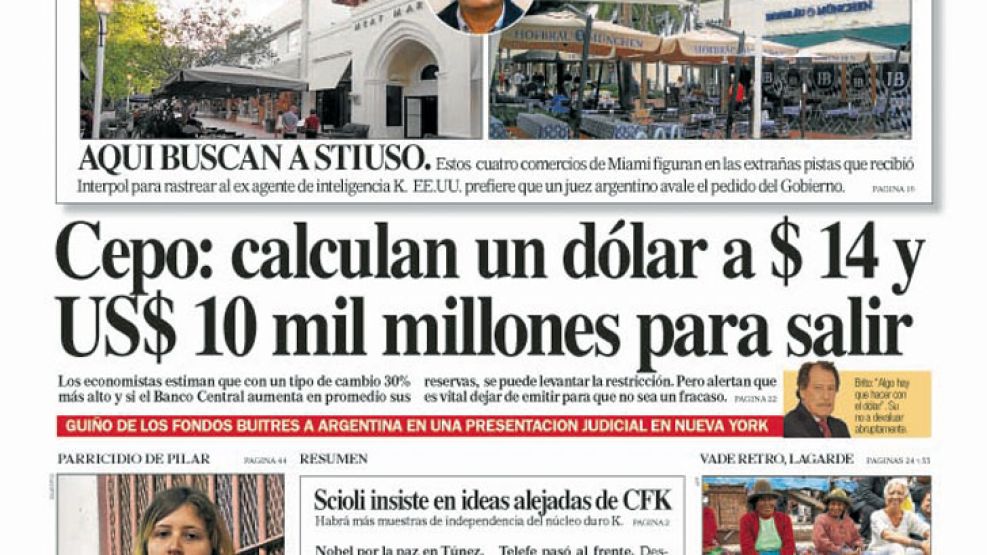 Tapa de Diario Perfil del 10 de octubre de 2015.