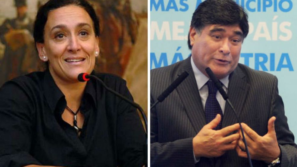 Izquierda: La candidata de Cambiemos, Gabriela Michetti. Derecha: El postulante oficialista, Carlos Zannini.