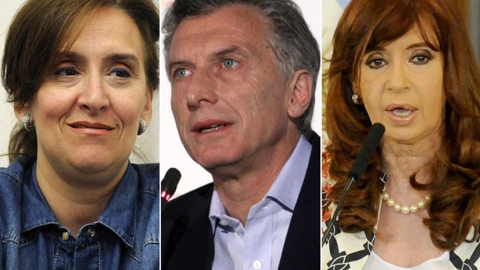 Izquierda: la candidata a vicepresidenta de Cambiemos, Gabriela Michetti. Derecha: la presidenta Cristina Fernández de Kirchner.