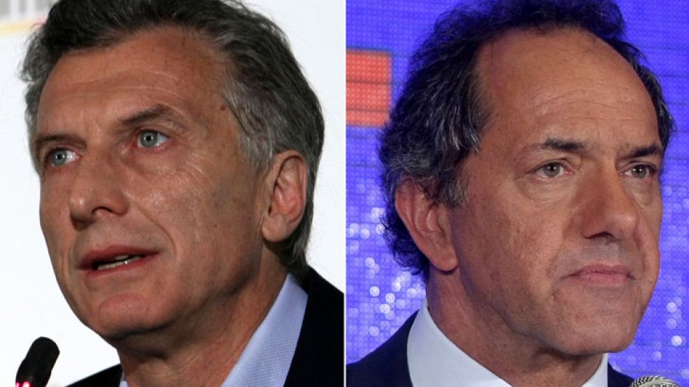 Los candidatos a presidente: Mauricio Macri y Daniel Scioli.
