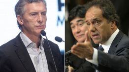Los candidatos presidenciales Mauricio Macri y Daniel Scioli.