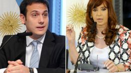 Izquierda: Julián Álvarez. Derecha: la presidenta Cristina Fernández de Kirchner.