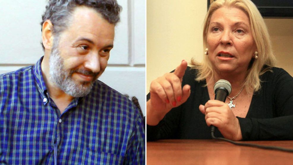 Izquierda: el panelista Carlos Barragán. Derecha: la diputada Elisa Carrió.