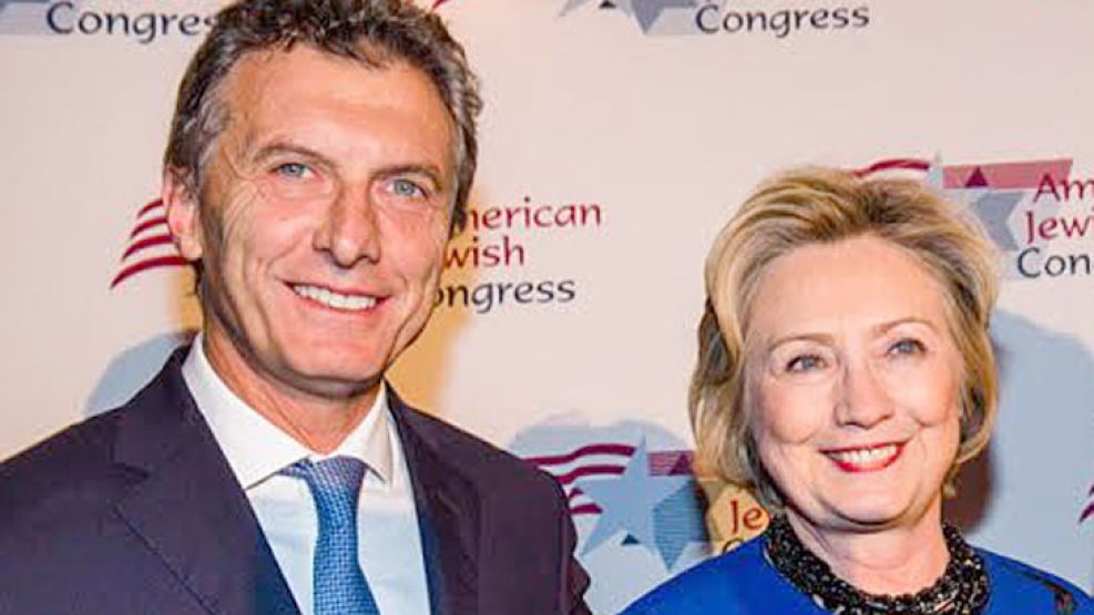 Encuentro. El líder del PRO y Hillary Clinton, contra Irán.