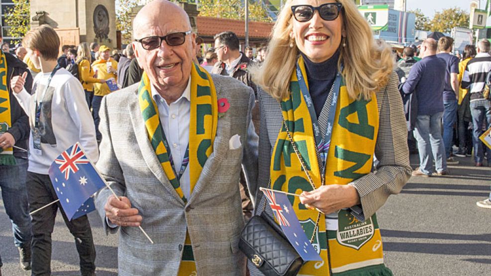 Fanáticos. La pareja eligió la final del Mundial de Rugby para oficializar su relación luego de semanas de rumores de romance.