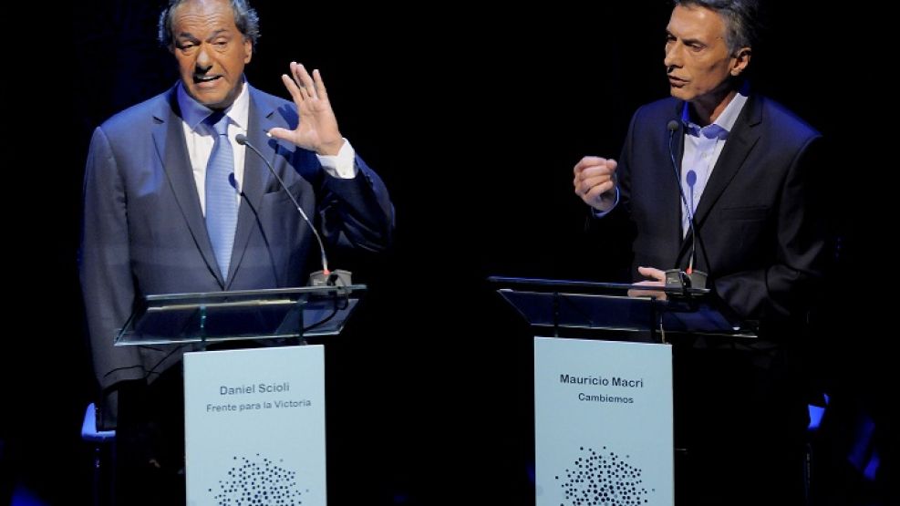 Scioli y Macri en el debate presidencial