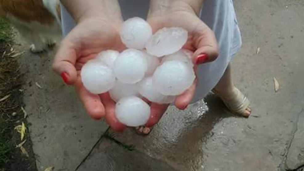 Los usuarios documentaron el gran tamaño del granizo con fotografías.