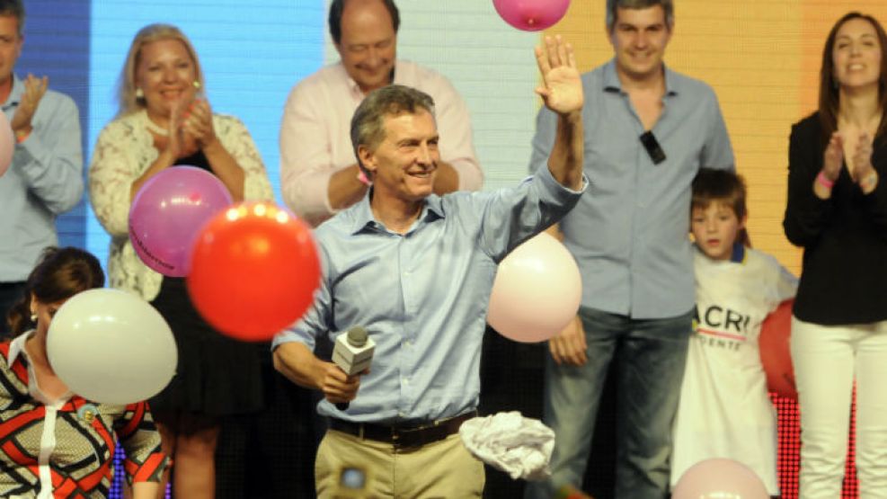 Mauricio Macri desde el búnker de Cambiemos.
