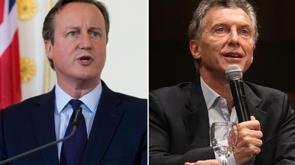 Izquierda: el primer ministro inglés, David Cameron. Derecha: el presidente electo, Mauricio Macri.