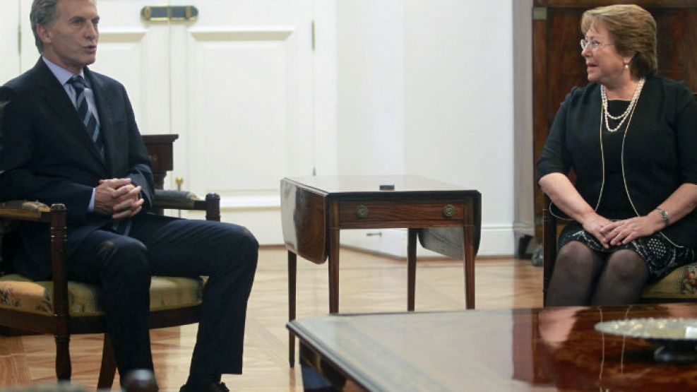 Mauricio Macri se reunió con Michelle Bachelet en la Casa de la Moneda.