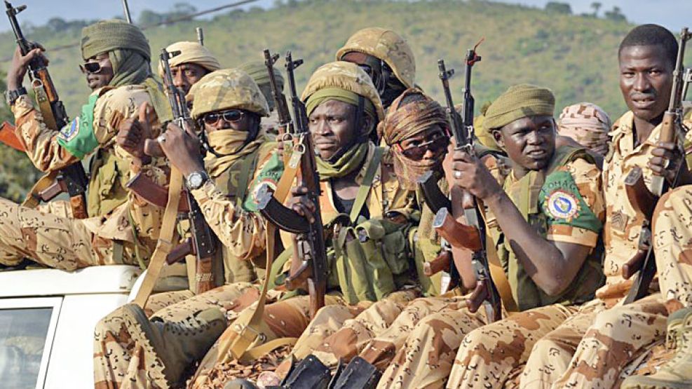 Soldados. Tropas de Chad, que participan de una fuerza regional que combate al terrorismo.