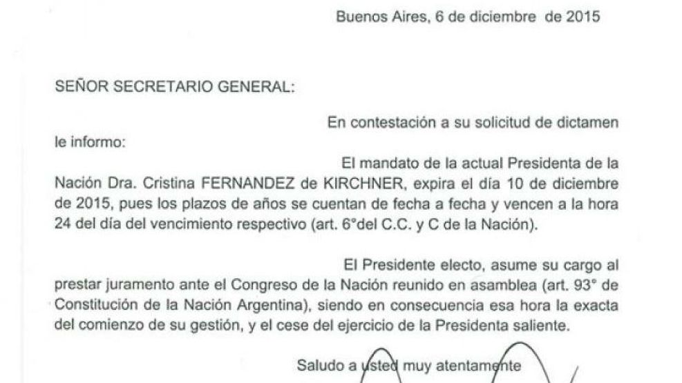 El comunicado fue realizado a pedido de Wado de Pedro.