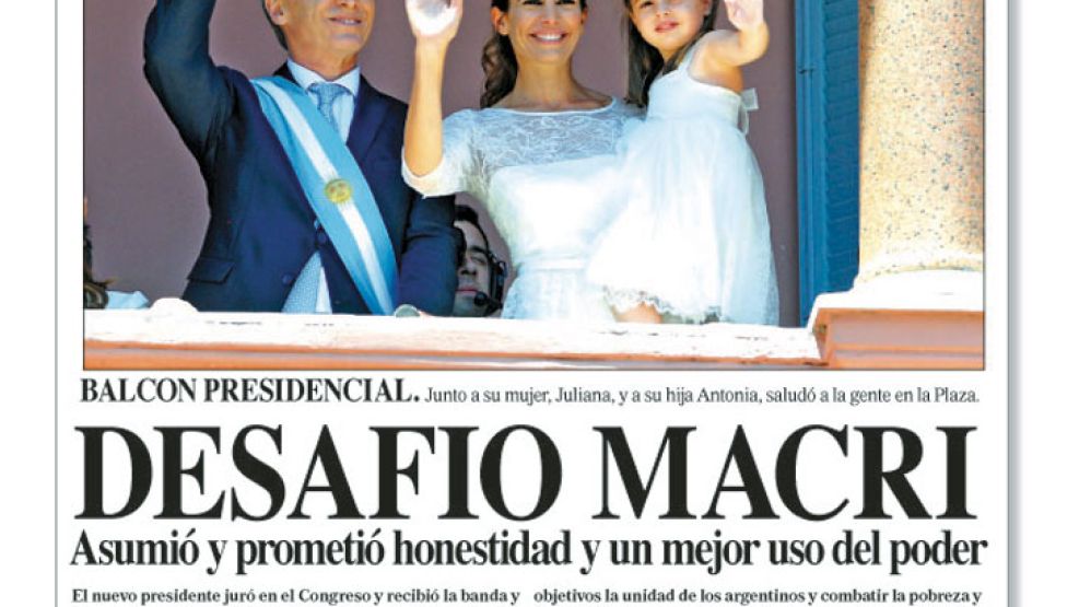 Tapa de Diario Perfil del 11 de diciembre de 2015.