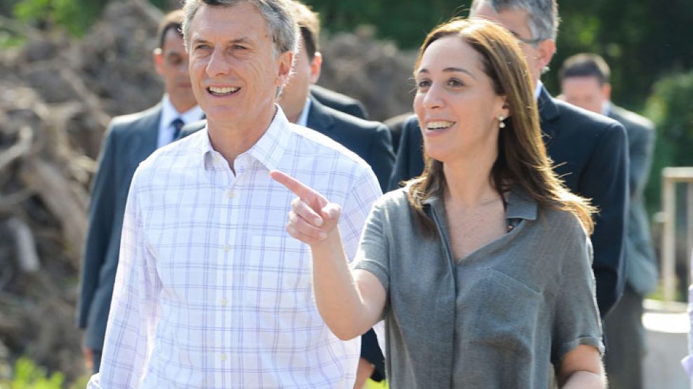 Macri y Vidal durante la presentación en Luján