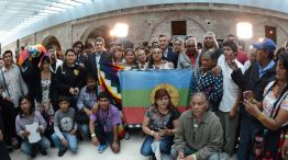 Mauricio Macri se reunió con los representantes de los pueblos originarios en el Museo del Bicentenario de la Casa Rosada.