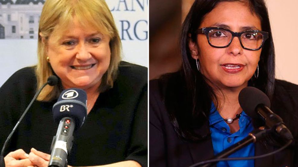 Izquierda: la canciller argentina, Susana Malcorra. Derecha: la ministra para Relaciones Exteriores de Venezuela, Delcy Rodríguez.