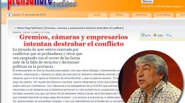 El diario del empresario Báez critica la gestión de Alicia Kirchner.