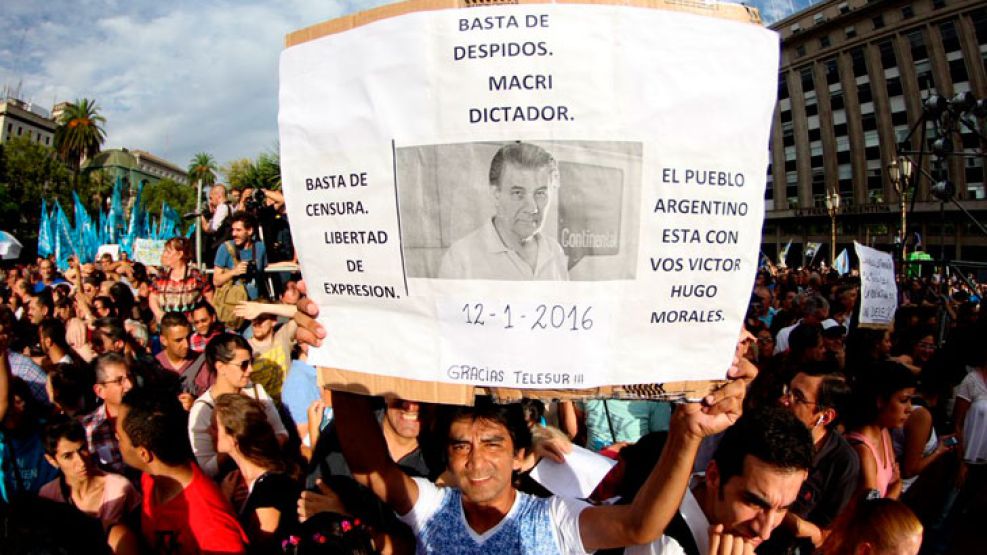 Se organizó hoy una marcha en apoyo del periodista Víctor Hugo Morales.