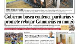 Tapa de Diario Perfil del 17 de enero de 2016.