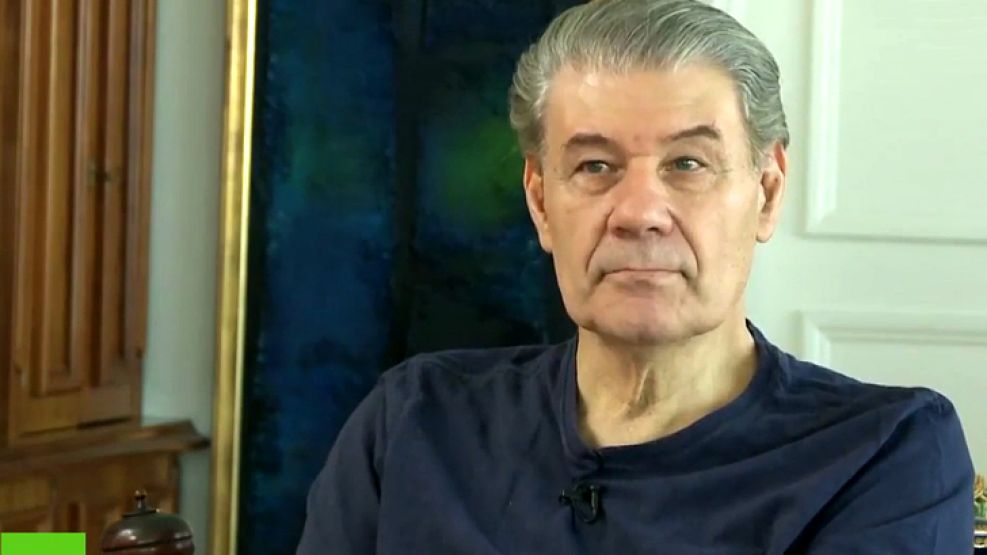 Víctor Hugo Morales, en una entrevista con la TV rusa.