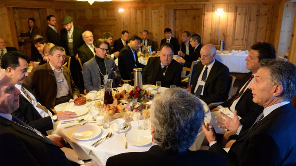 Macri en un desayuno junto a empresarios. 