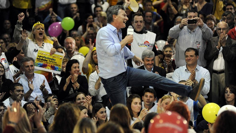 Macri en Córdoba, durante la campaña electoral que lo consagró como presidente.