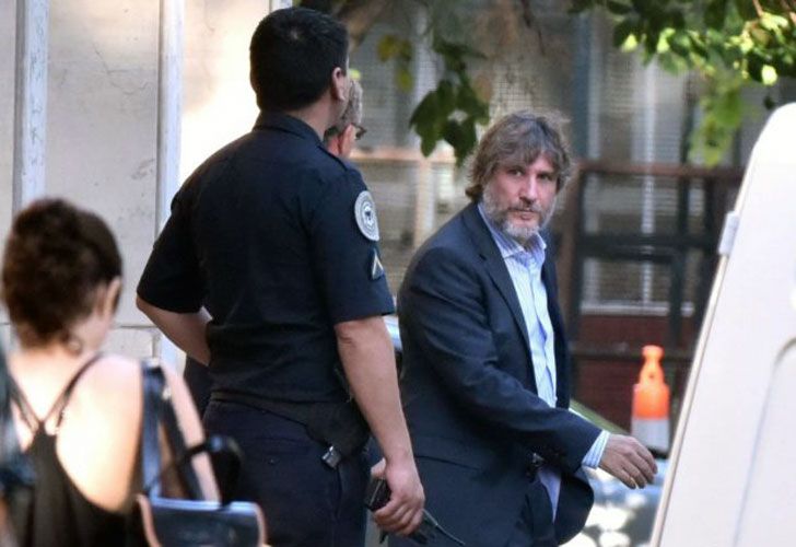 Boudou se mostró con traje azul y su reciente barba entrecana.