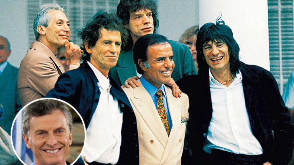 Macri se reunirá este domingo a Los Rolling Stone. En 1995, Menem los recibió en Olivos.