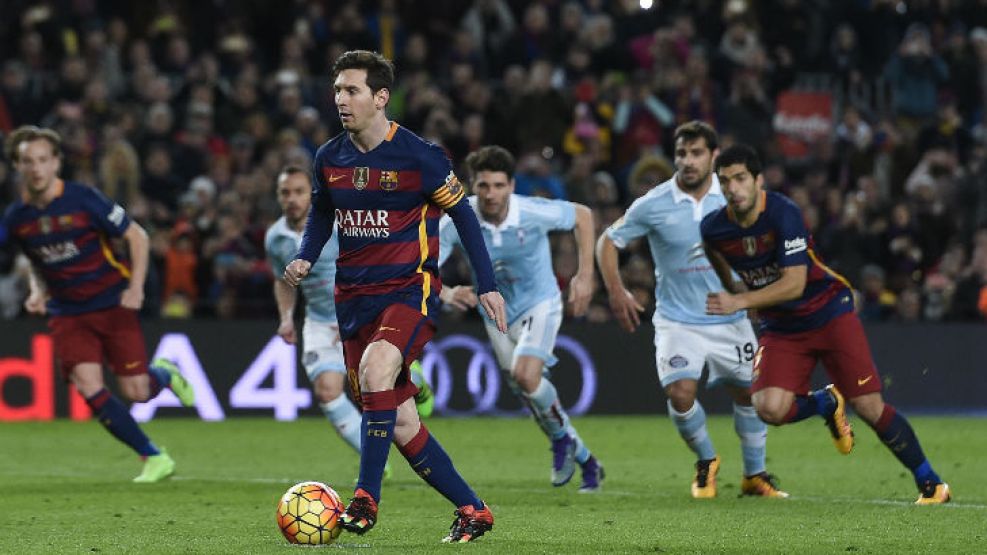 Lionel Messi antes de la magistral jugada. 