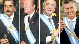 Cambios de ciclo. Alfonsín, Menem, Néstor Kirchner y Macri. <br>