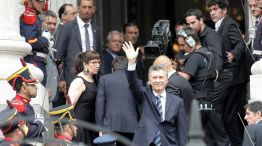 El presidente Macri saludó a los ciudadanos, luego de su discurso.