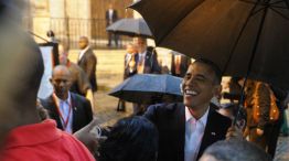 Obama paseando por las calles de La Habana.