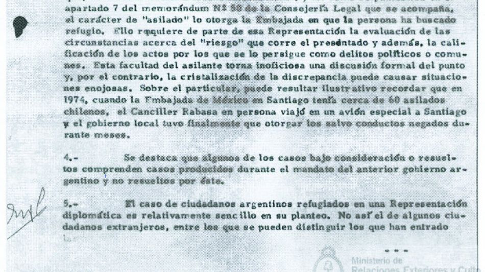 Los cables del Ministerio de Relaciones Exteriores, hasta ahora desconocidos, muestran al terrorismo de Estado en acción.
