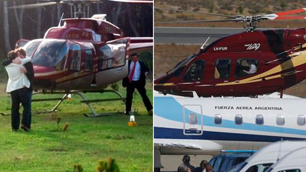 Boudou y Macri utlizan helicópteros privados para campaña y descanso, respectivamente.
