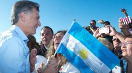 Mauricio Macri inauguró obras en la Ruta Nacional 8, cerca de Exaltación de la Cruz.