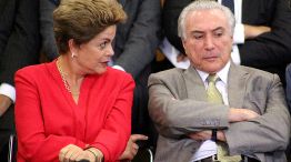 Dilma Rousseff (izq) espera que su vice Michel Temer (der) de un golpe en cualquier momento.