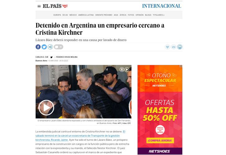 Los medios del mundo hicieron eco de la detención.