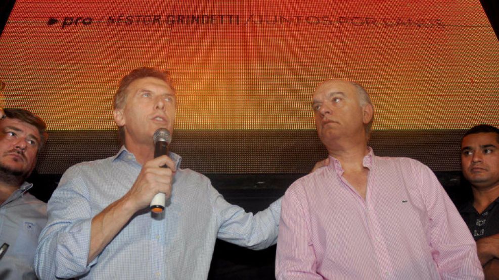Mauricio Macri y Néstor Grindetti durante la última campaña.