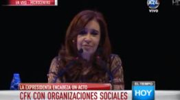 La expresidenta Cristina Fernández de Kirchner encabezó un acto en Capital Federal.