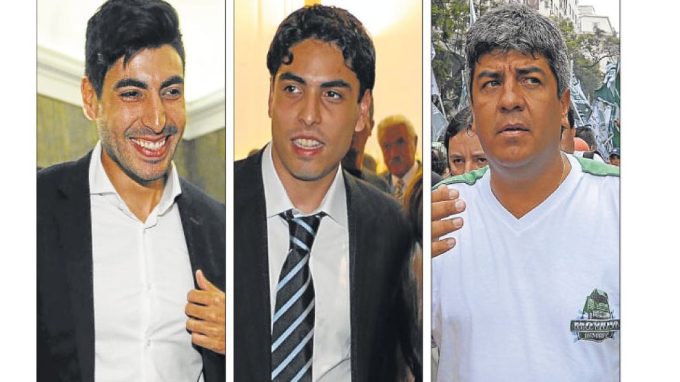 Hijos de. Facundo, Huguito y Pablo Moyano, tres de los siete hijos que tuvo el veterano jefe gremial.